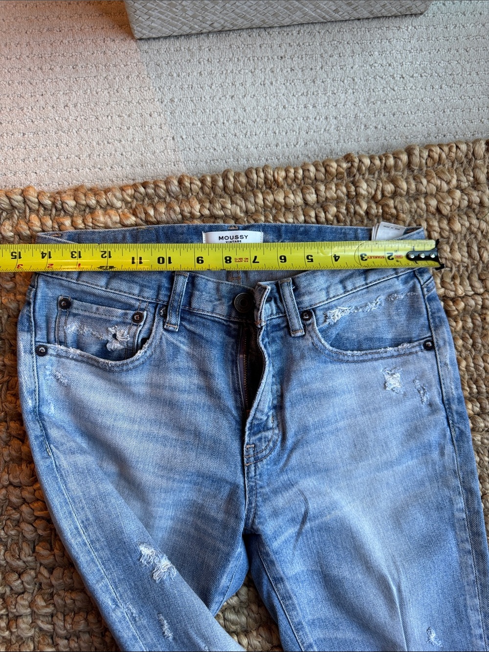 Moussy Vintage Distressed Raw Hem Skinny Jeans 26 Japan - Picture 4 of 13